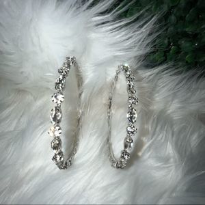 Silver Stone Hoops-Brand New from Boutique